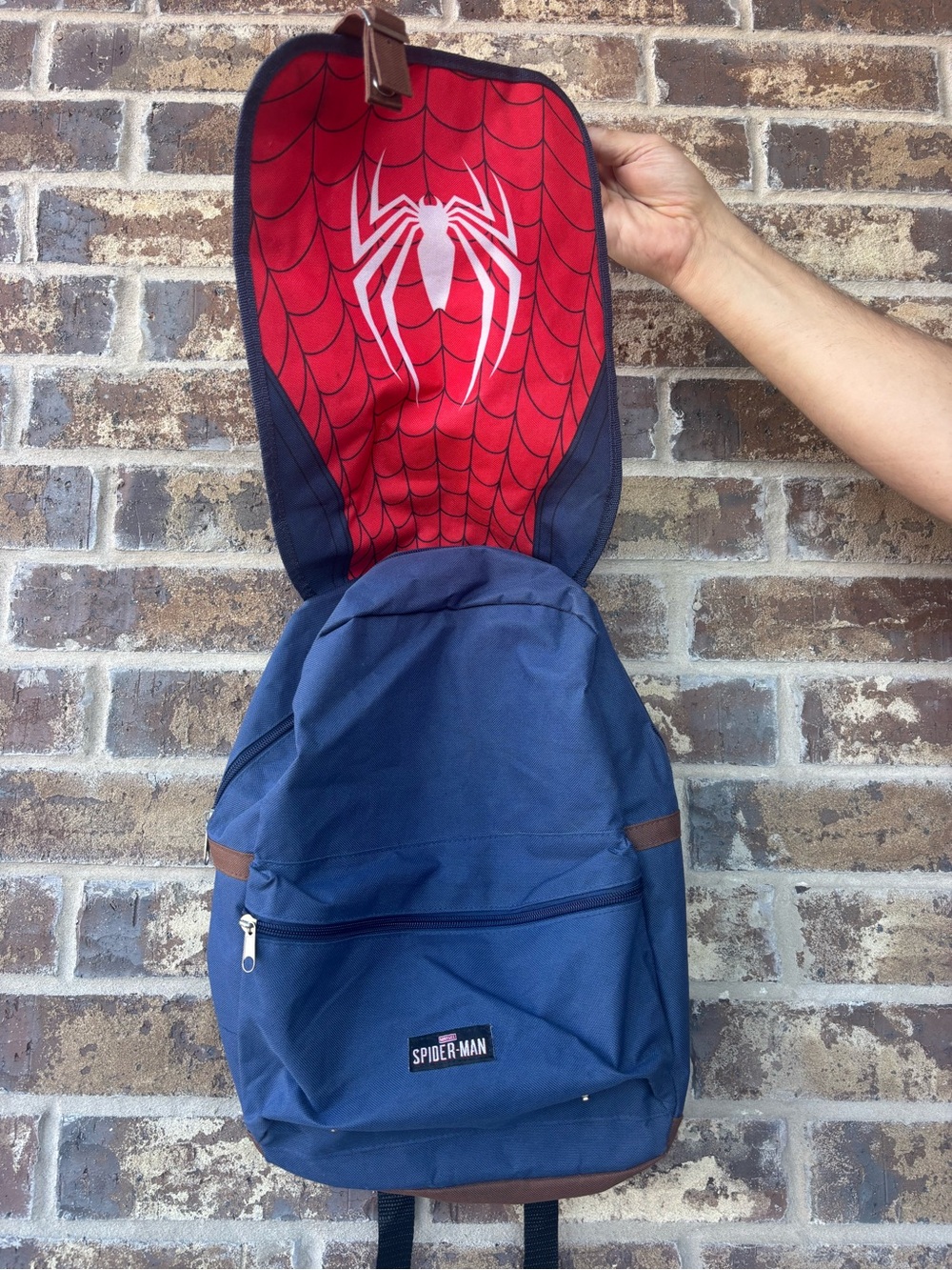 Spider Man Blue Canvas University Backpack